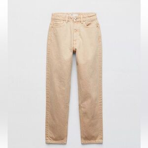 Zara khaki/tan high waisted mom fit jeans